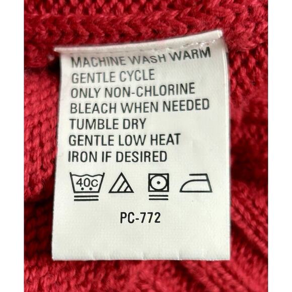 Vintage IZOD Cotton Sweater Men's Large Solid Red Diamond Pattern Christmas - Picture 8 of 11